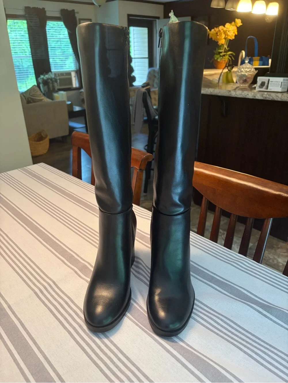Classic Tall Leather Women's Riding Boots - Black